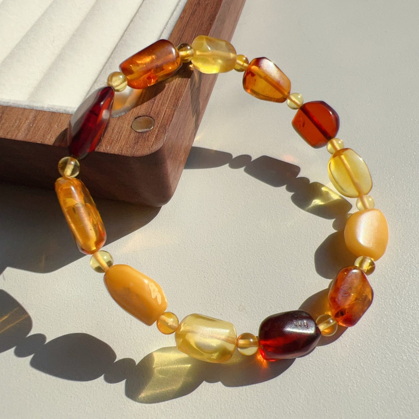 Assorted Genuine Irregular Amber Bracelet | Lucky Stone For Aries, Gemini, Leo, Virgo