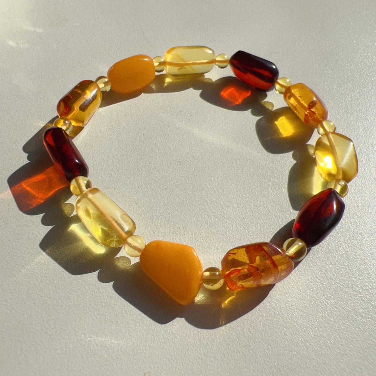 Assorted Genuine Irregular Amber Bracelet | Lucky Stone For Aries, Gemini, Leo, Virgo