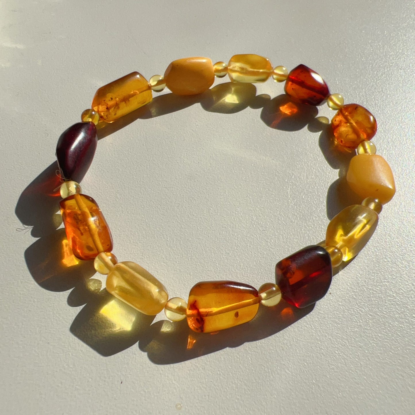 Assorted Genuine Irregular Amber Bracelet | Lucky Stone For Aries, Gemini, Leo, Virgo