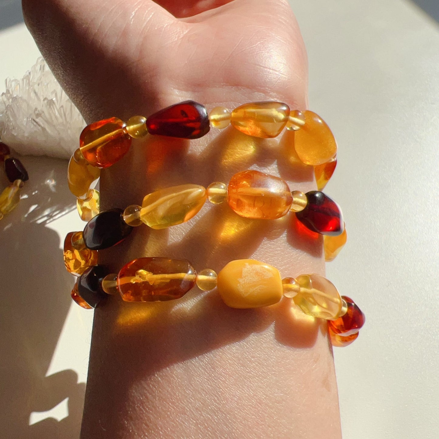 Assorted Genuine Irregular Amber Bracelet | Lucky Stone For Aries, Gemini, Leo, Virgo