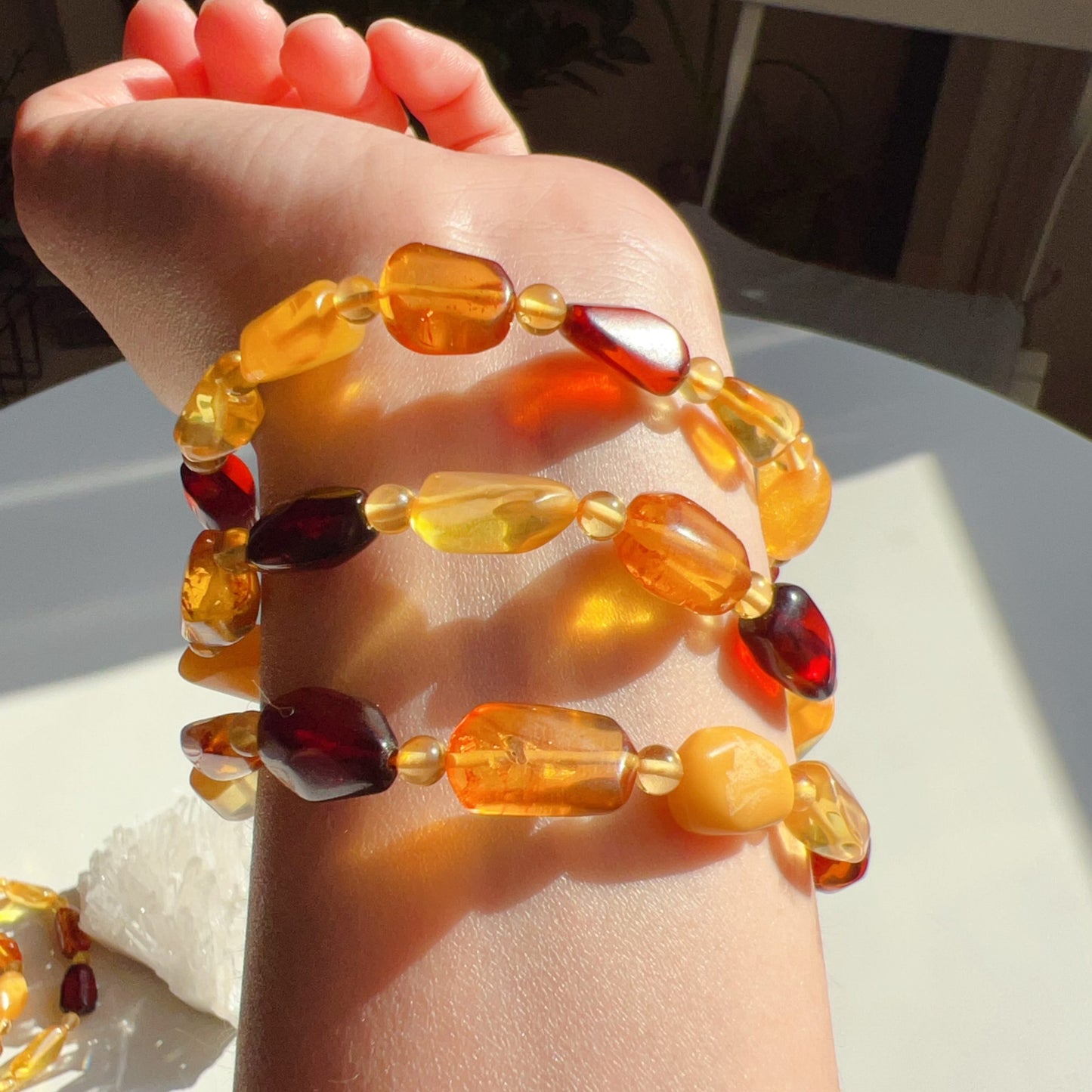 Assorted Genuine Irregular Amber Bracelet | Lucky Stone For Aries, Gemini, Leo, Virgo