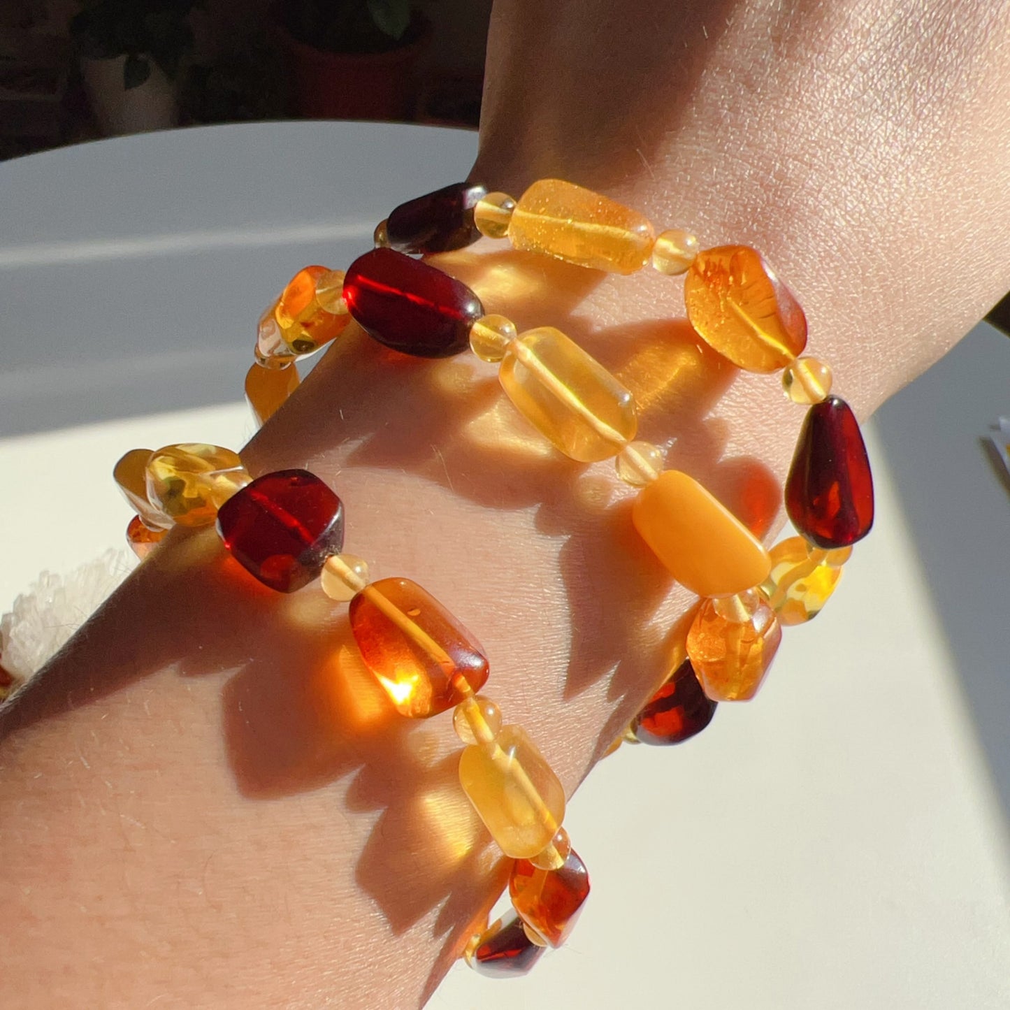 Assorted Genuine Irregular Amber Bracelet | Lucky Stone For Aries, Gemini, Leo, Virgo