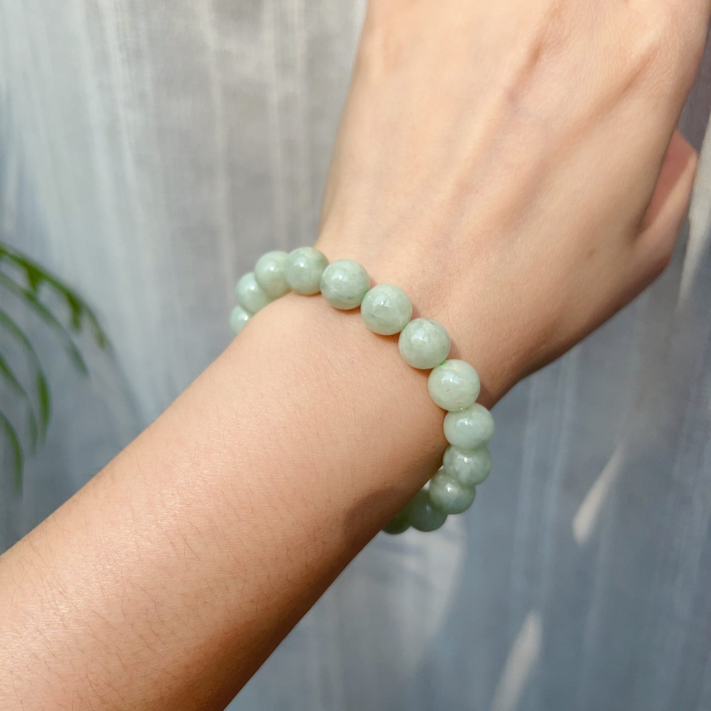 Natural Jadeite Beaded Bracelet | 10Mm Healing Stone | 4Th Heart Chakra And Lower Blood Pressure