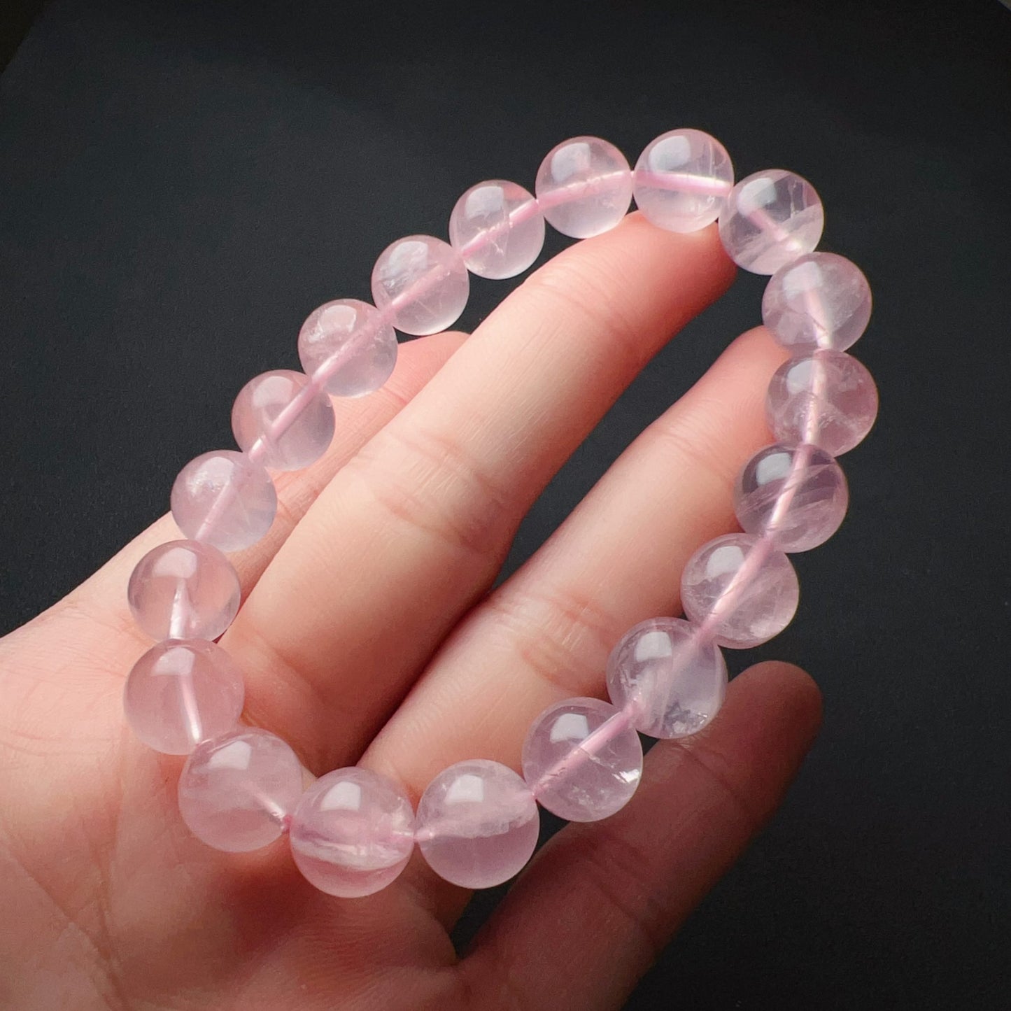 Natural Pink Rose Quartz Bracelet 10Mm | Mozambique Gemstone | Heart Chakra Love Healing Jewelry