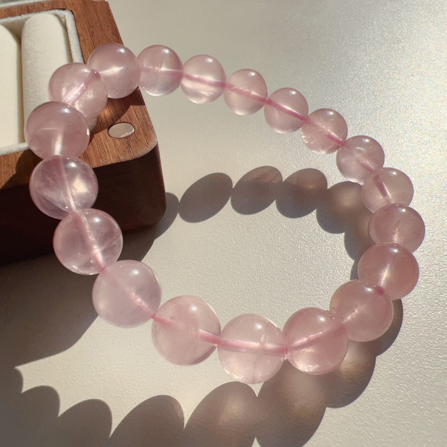 Natural Pink Rose Quartz Bracelet 10Mm | Mozambique Gemstone | Heart Chakra Love Healing Jewelry