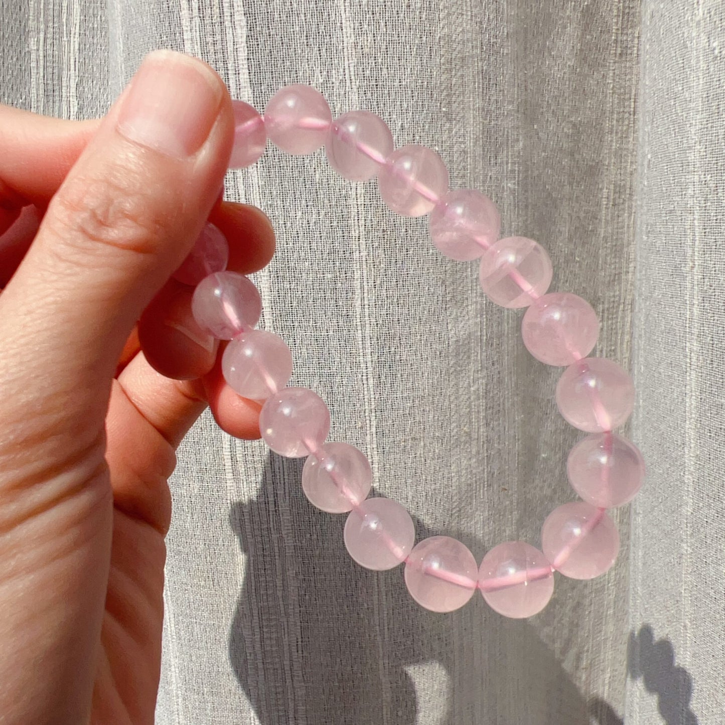 Natural Pink Rose Quartz Bracelet 10Mm | Mozambique Gemstone | Heart Chakra Love Healing Jewelry