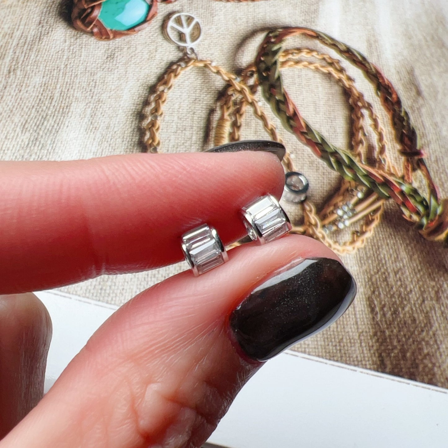 Stunning Micro-Paved Zircon Spacer Beads | 925 Sterling Silver, 18K White Gold Plated Diy Jewelry Making Supply