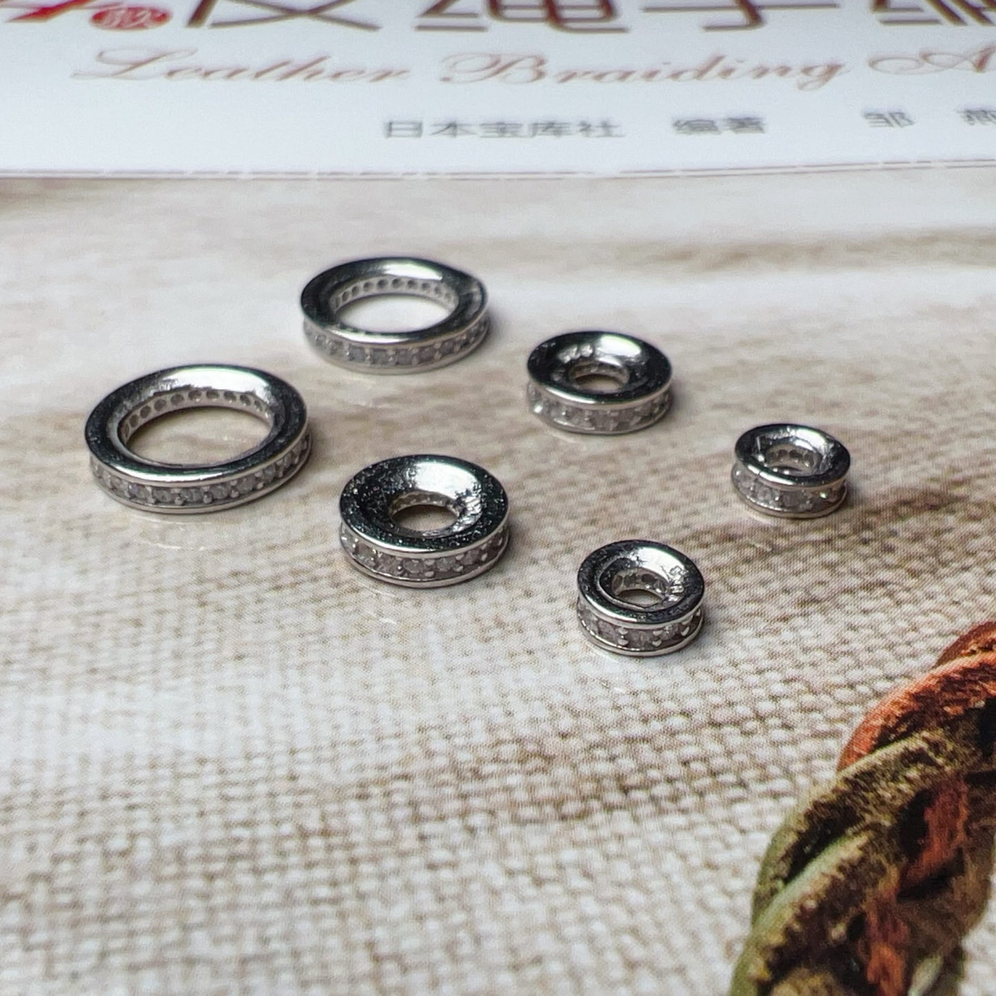 Micro-Paved Zircon Spacers | 925 Sterling Silver, 18K White Gold Plated Diy Jewelry Making Supply