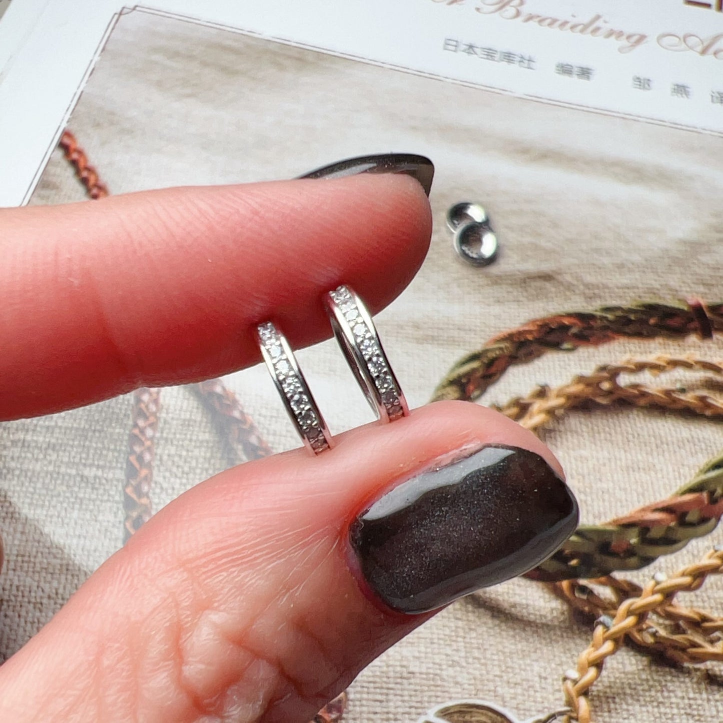 Micro-Paved Zircon Spacers | 925 Sterling Silver, 18K White Gold Plated Diy Jewelry Making Supply