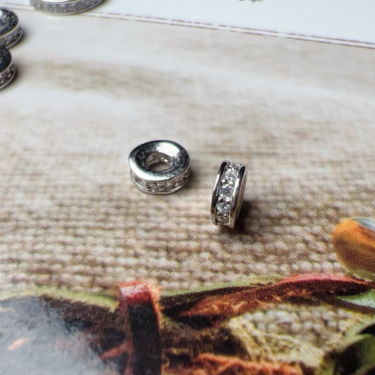 Micro-Paved Zircon Spacers | 925 Sterling Silver, 18K White Gold Plated Diy Jewelry Making Supply