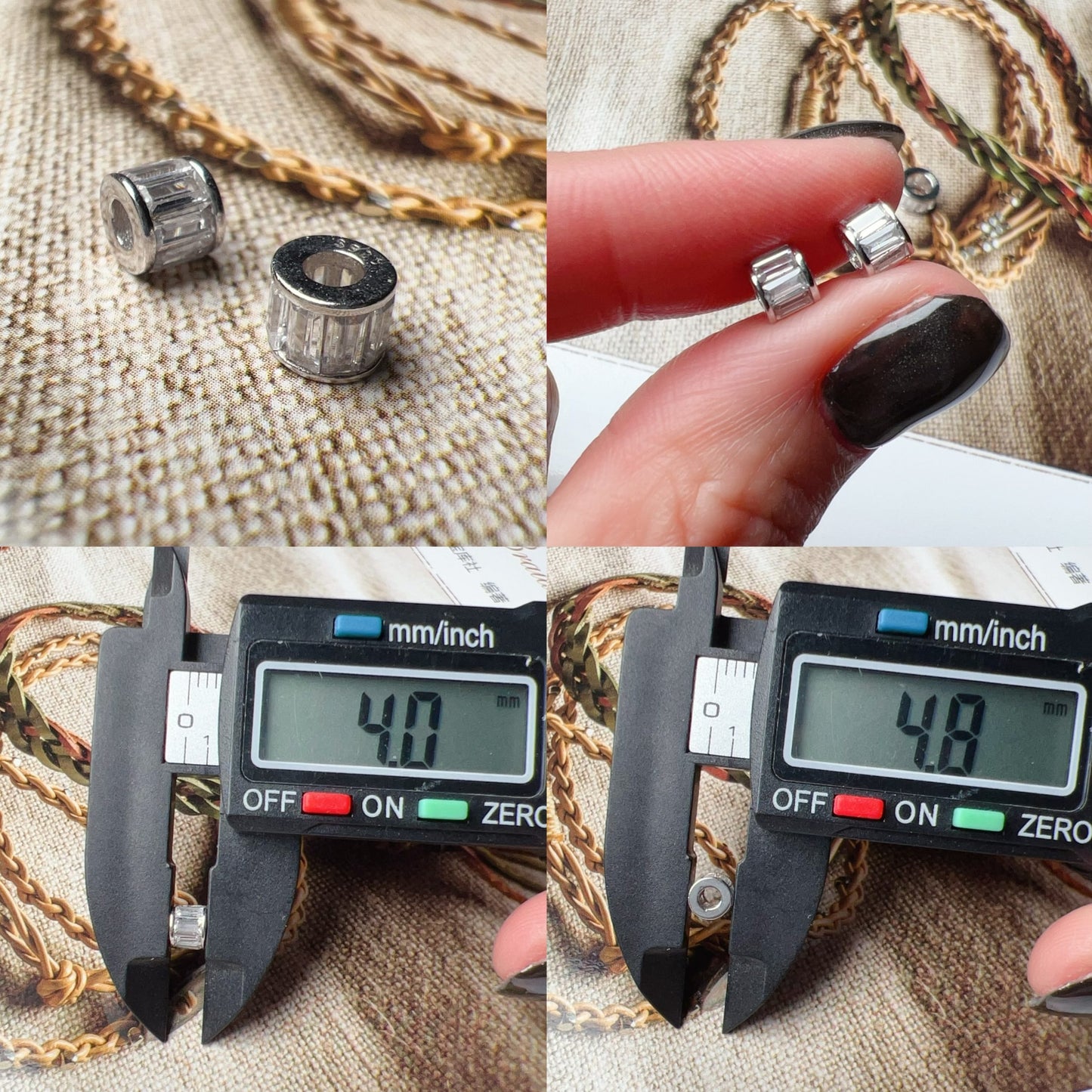 Stunning Micro-Paved Zircon Spacer Beads | 925 Sterling Silver, 18K White Gold Plated Diy Jewelry Making Supply