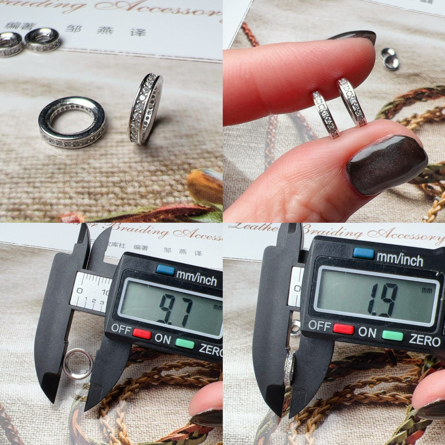 Micro-Paved Zircon Spacers | 925 Sterling Silver, 18K White Gold Plated Diy Jewelry Making Supply