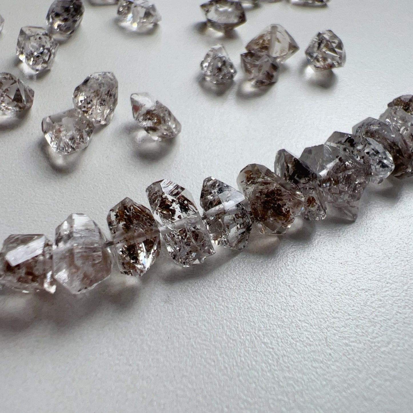Premium Herkimer Diamond Beads With Natural Oil-Included – Raw Crystal Beads For Diy Jewelry Making