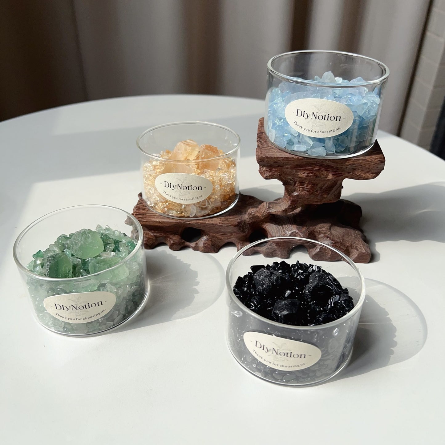 Healing Crystal Chip Cup With Raw Stones – Aromatherapy Diffuser, Spiritual Decor For Energy Balance And Space Purification