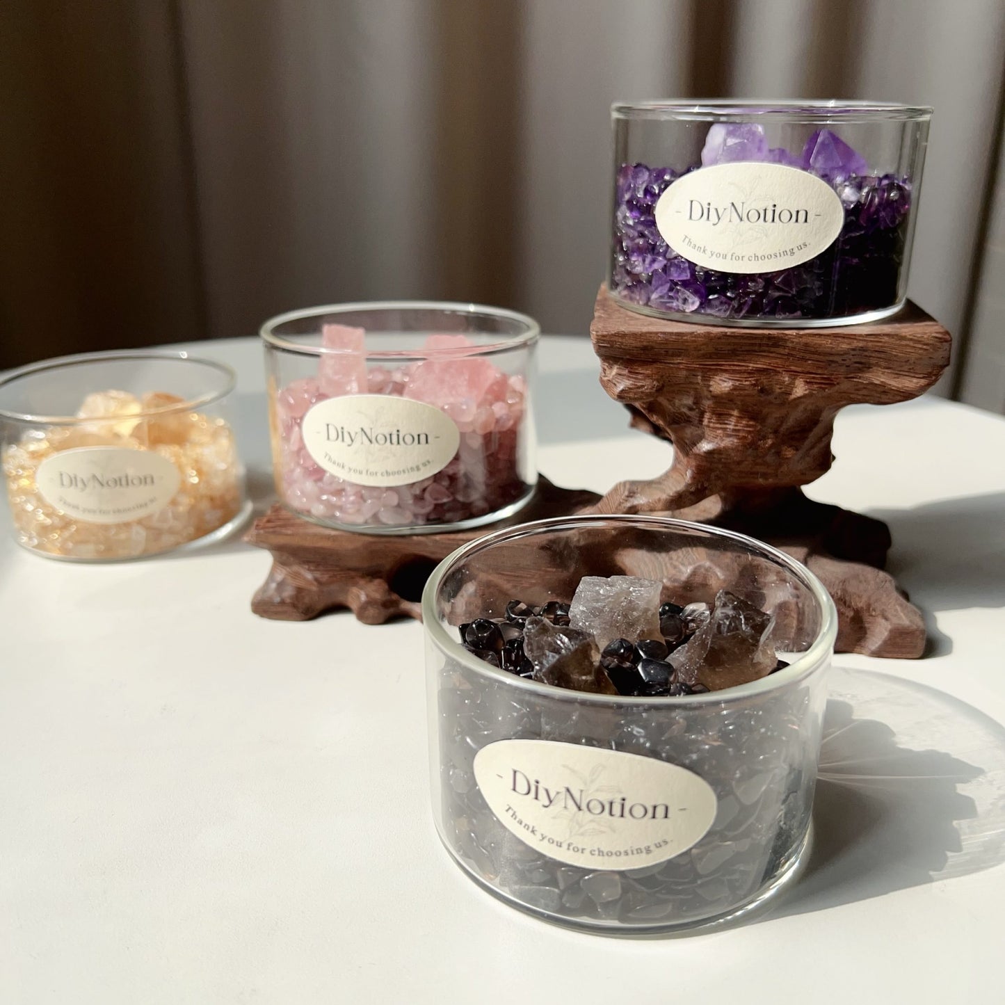 Healing Crystal Chip Cup With Raw Stones – Aromatherapy Diffuser, Spiritual Decor For Energy Balance And Space Purification