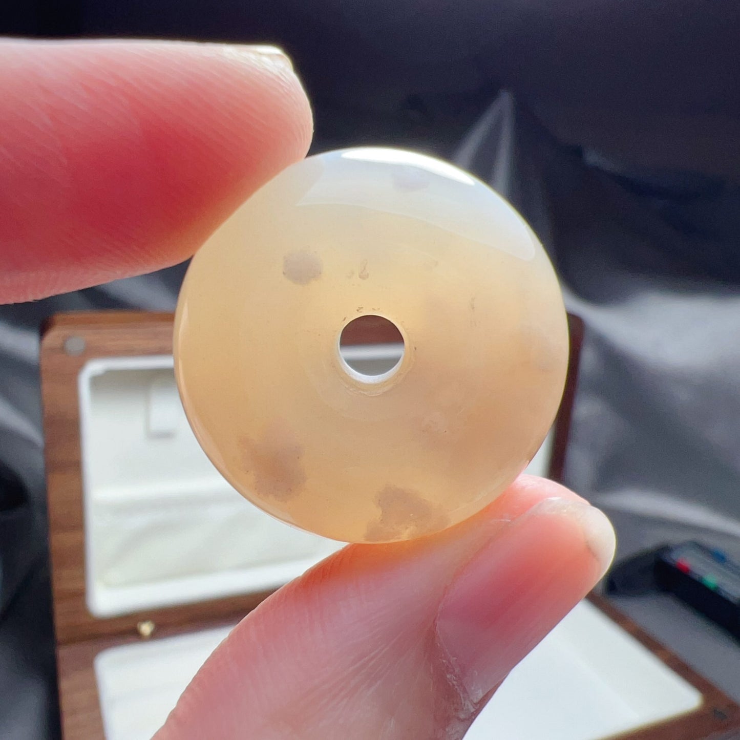 Cherry Blossom Agate Donut Pendant | Sakura Agate Jewelry Findings For Diy Project