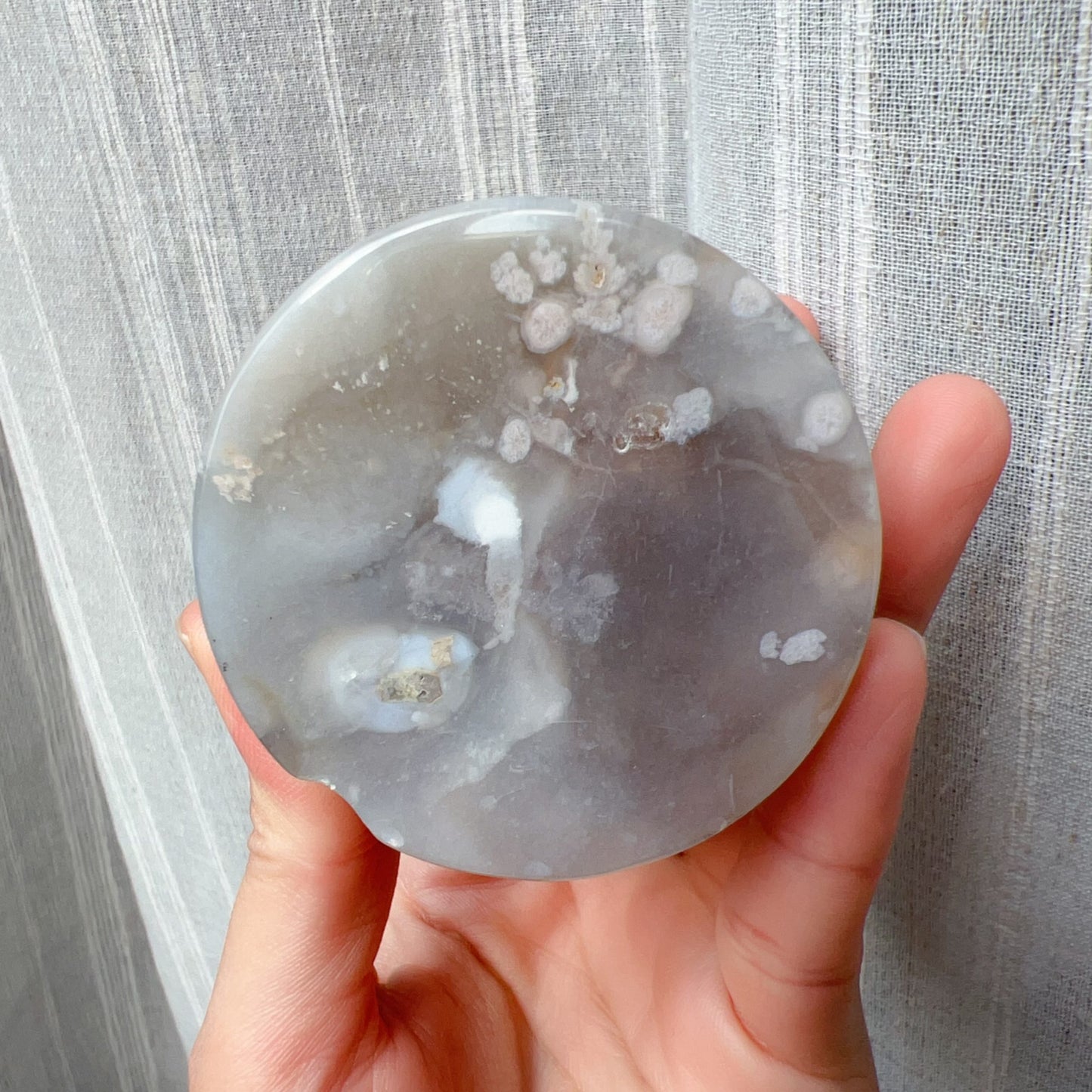 One-Of-A-Kind Handmade Cherry Blossom Agate Wheel Bangle With Center Left Knockout | Unique Artisan Jewelry