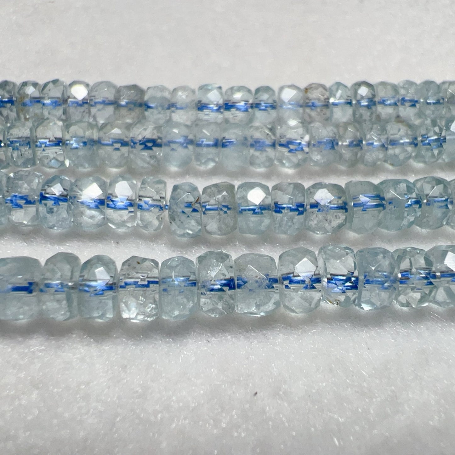 Premium Faceted Aquamarine Abacus Beads Strand – High-Quality Gemstone For Elegant Jewelry Making