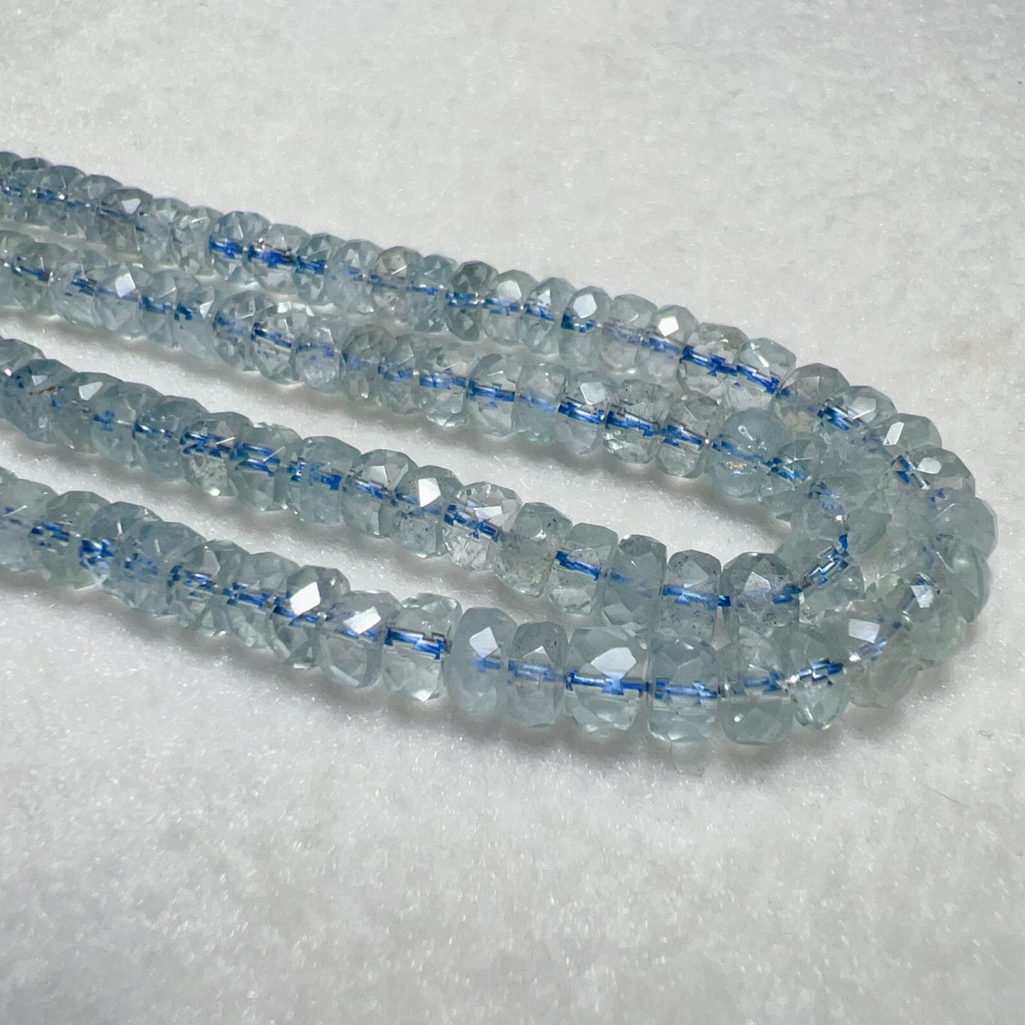 Premium Faceted Aquamarine Abacus Beads Strand – High-Quality Gemstone For Elegant Jewelry Making