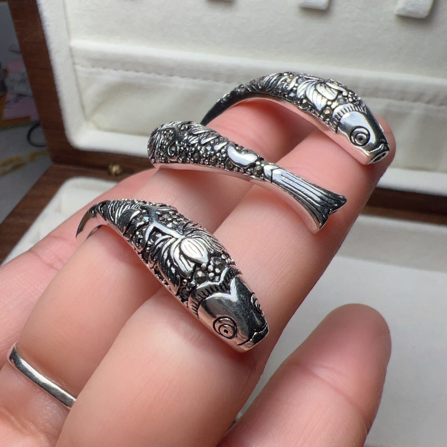 925 Sterling Silver Lotus Fish Charm With Sparkling Marcasite – Unique Diy Jewelry Craft Supply For Handmade Accessories
