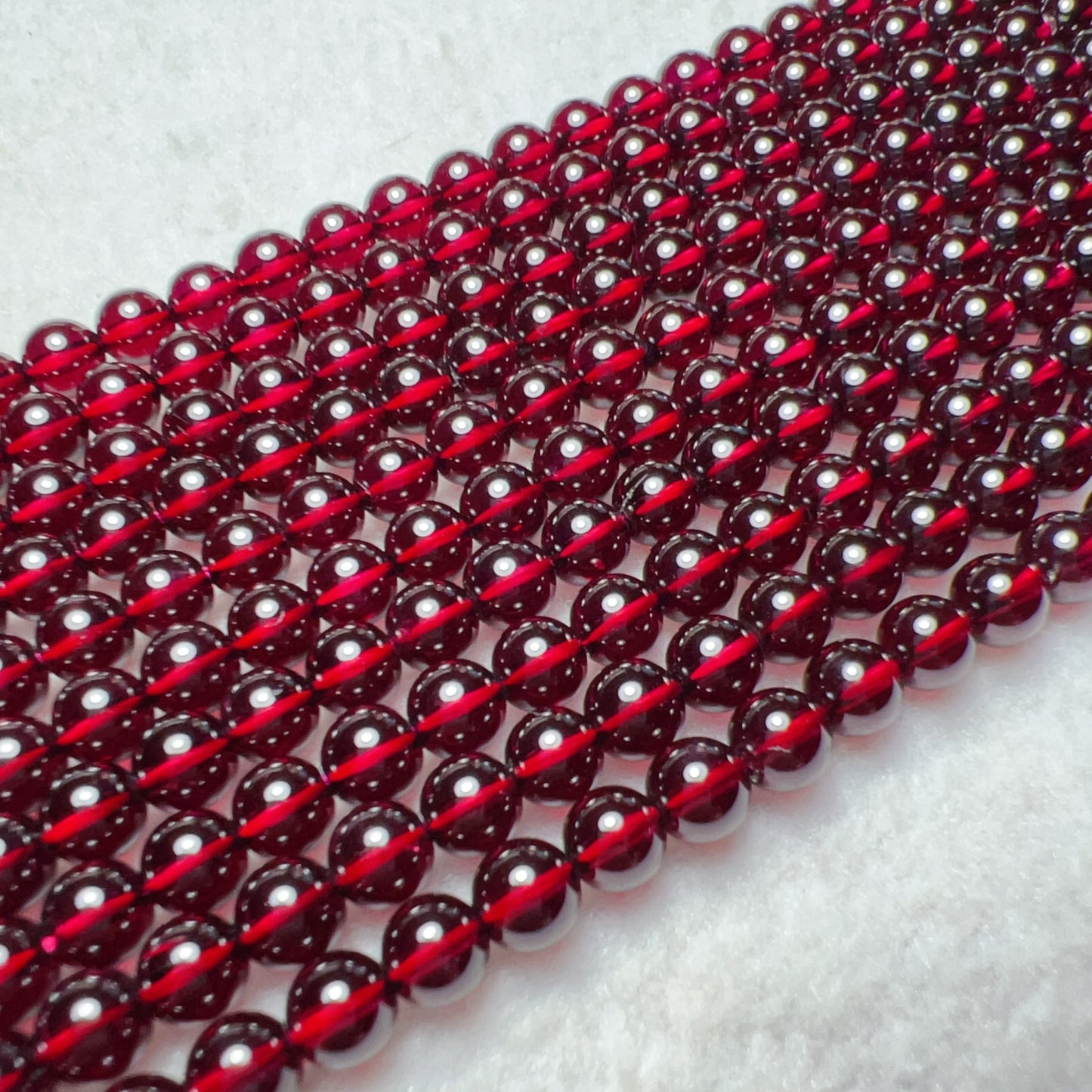 Premium 5.5Mm Natural Almandine Red Garnet Bead Strands – Ideal For Diy Jewelry Making And Craft Projects