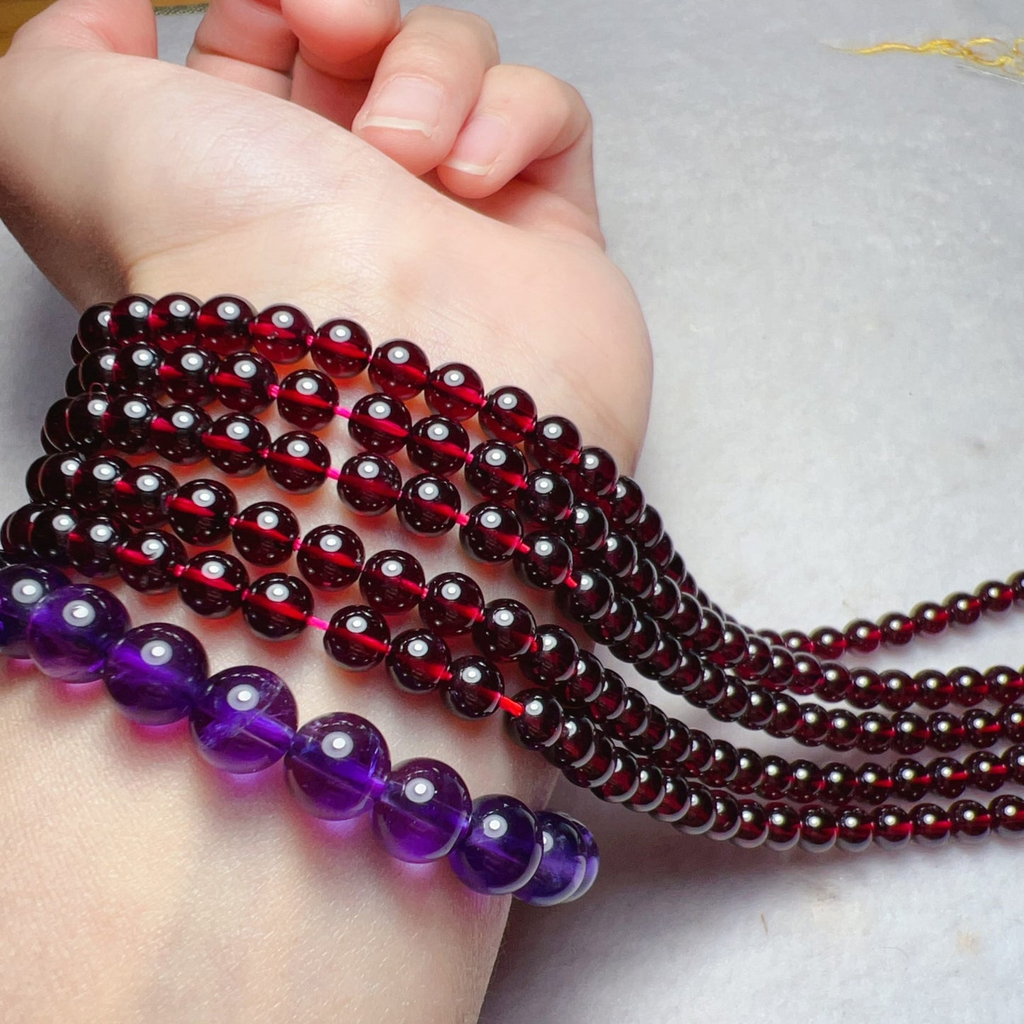 Premium 5.5Mm Natural Almandine Red Garnet Bead Strands – Ideal For Diy Jewelry Making And Craft Projects