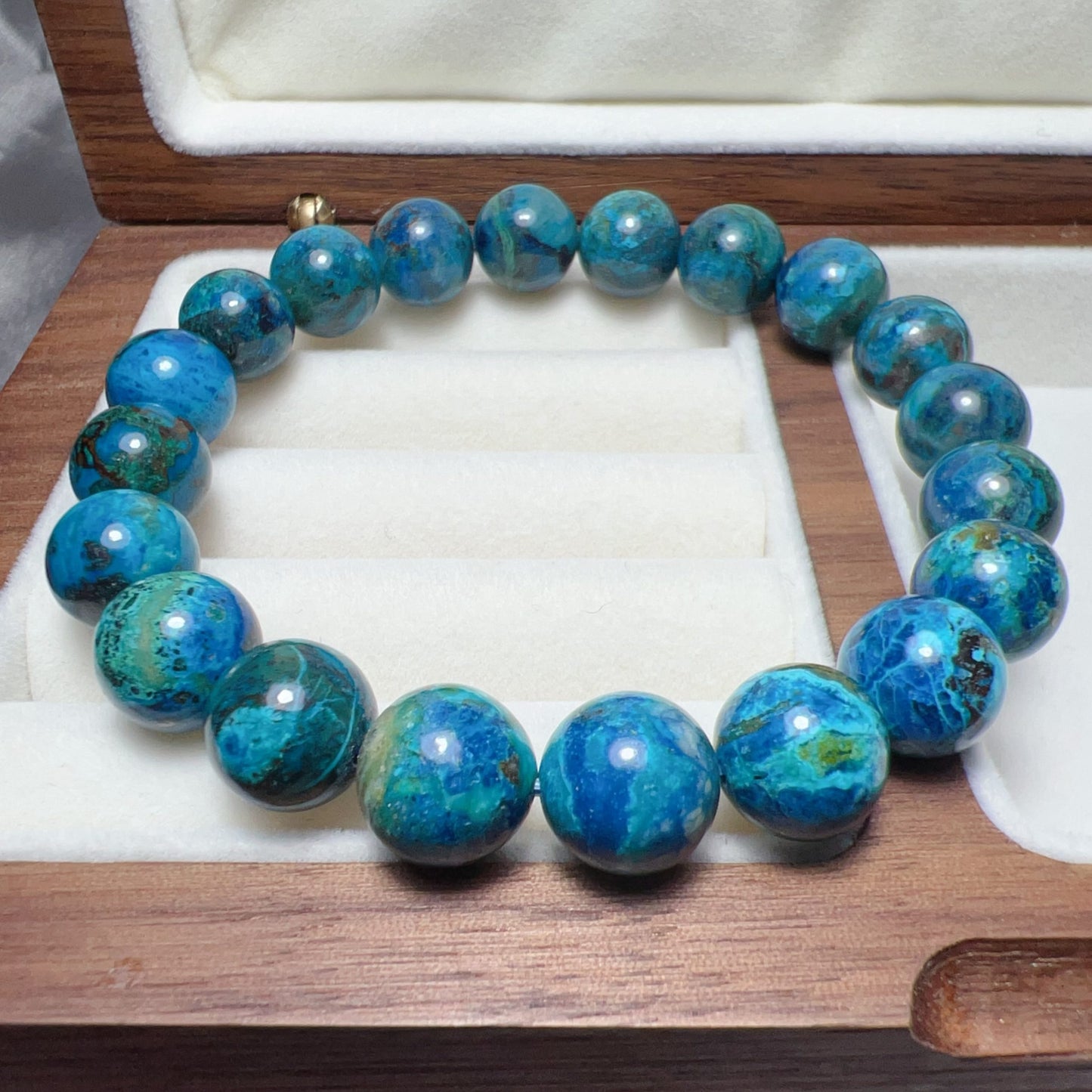 Natural Chrysocolla Healing Bracelet | 10.3Mm Beads | Emotional Balance & Communication