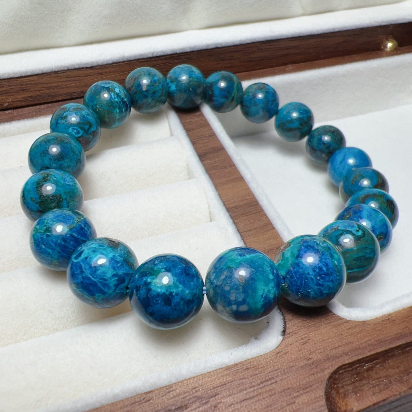 Natural Chrysocolla Healing Bracelet | 10.3Mm Beads | Emotional Balance & Communication