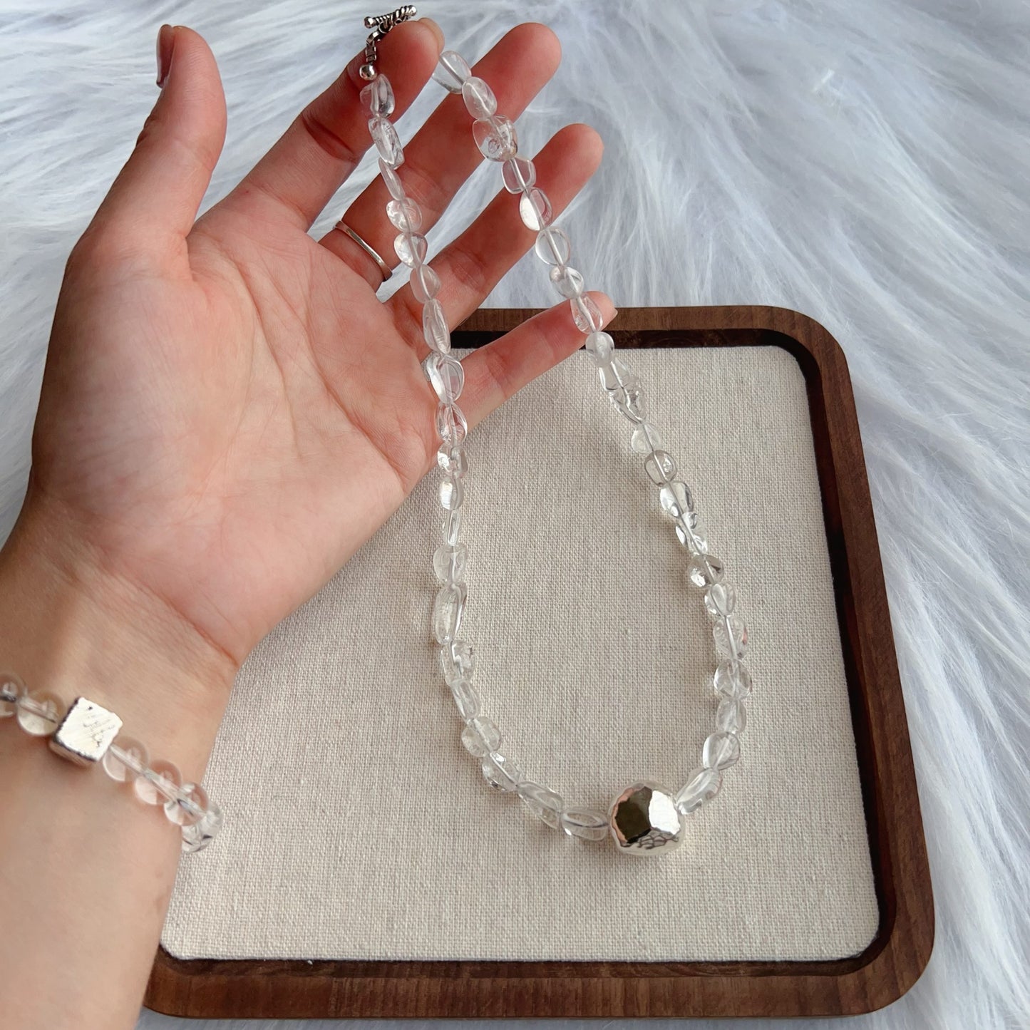 Custom Clear Quartz Necklace | Handcrafted With 925 Silver – Energy Cleanse & Chic Daily Style (Unisex)