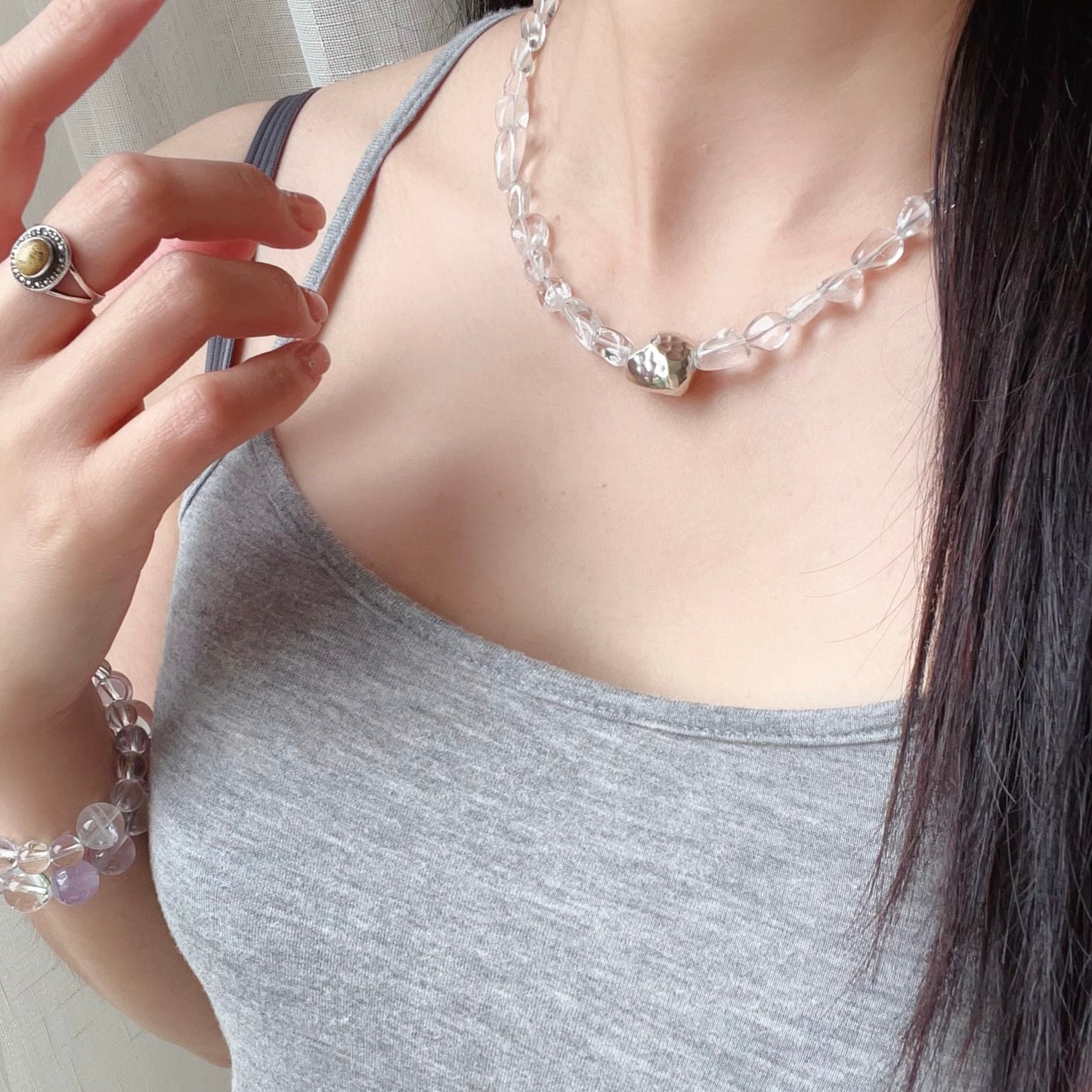Custom Clear Quartz Necklace | Handcrafted With 925 Silver – Energy Cleanse & Chic Daily Style (Unisex)