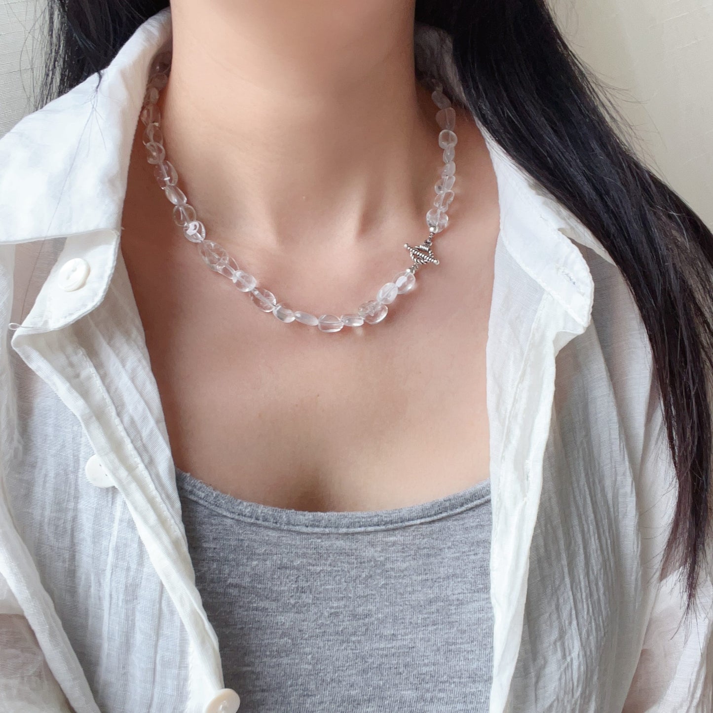 Custom Clear Quartz Necklace | Handcrafted With 925 Silver – Energy Cleanse & Chic Daily Style (Unisex)