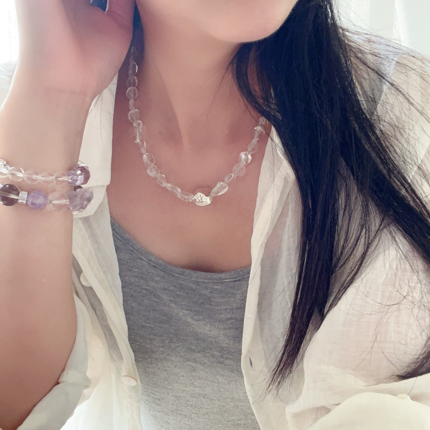 Custom Clear Quartz Necklace | Handcrafted With 925 Silver – Energy Cleanse & Chic Daily Style (Unisex)