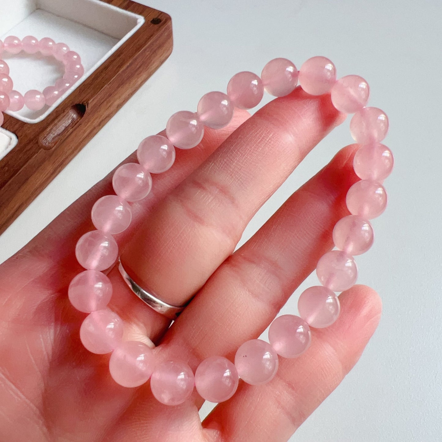 8Mm Natural Rose Quartz Bracelet | Heart Chakra Healing Stone For Love, Relationships, And Emotional Balance