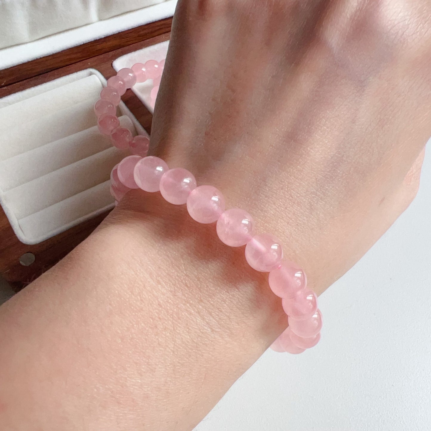 8Mm Natural Rose Quartz Bracelet | Heart Chakra Healing Stone For Love, Relationships, And Emotional Balance
