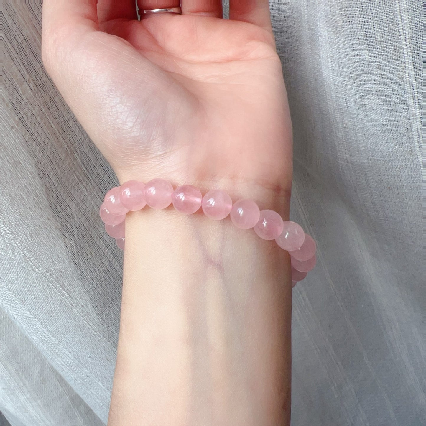 8Mm Natural Rose Quartz Bracelet | Heart Chakra Healing Stone For Love, Relationships, And Emotional Balance