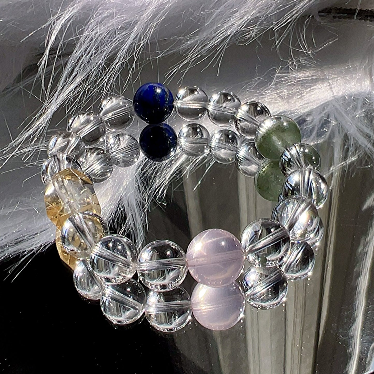 Luminessence Mirror | Five Elements Crystal Healing Bracelet For Inner Clarity & Energy Balance