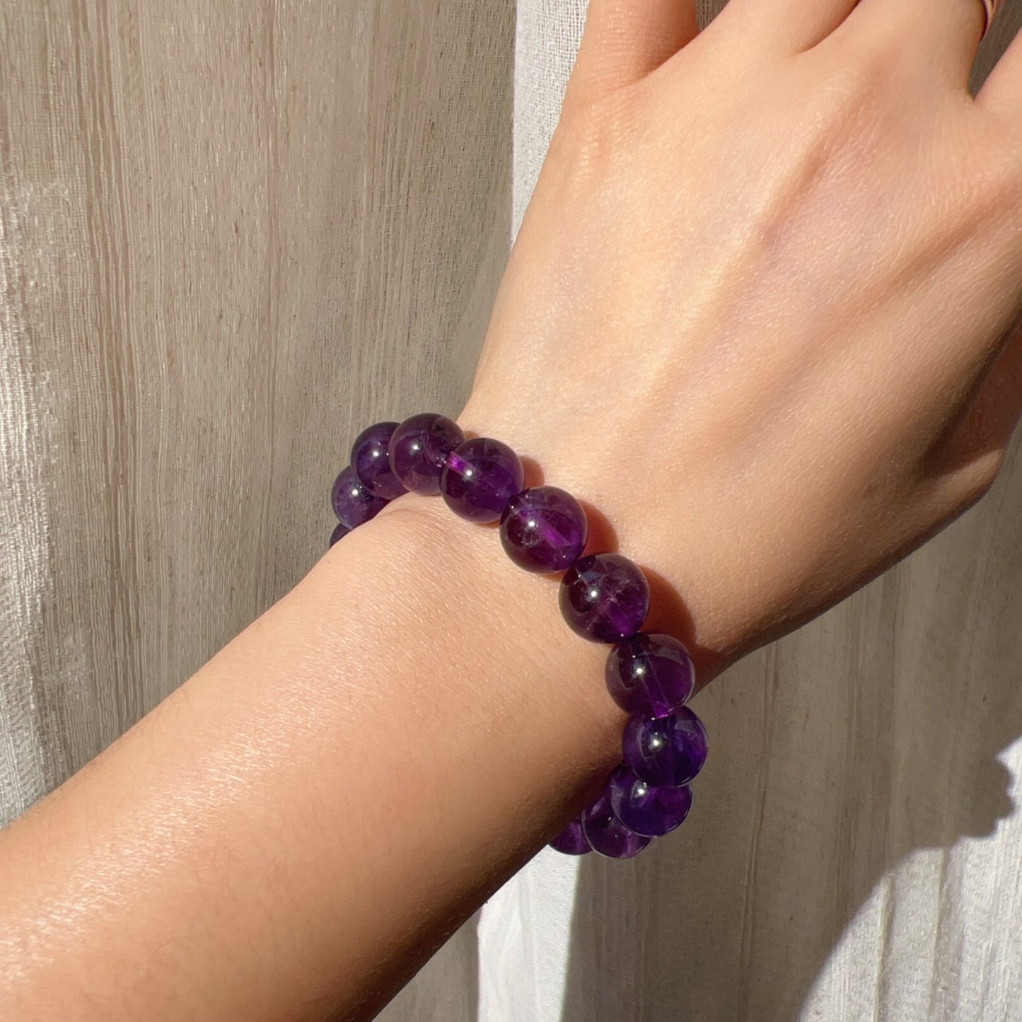 Amethyst Crystal Bracelet 11.7Mm | Natural Healing Stone For Crown Chakra | Reiki Meditation Jewelry For Stress Relief And Mental Clarity