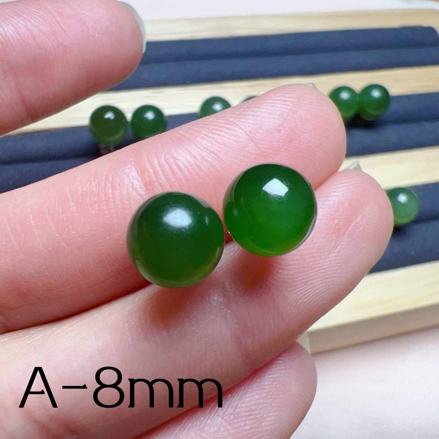 Genuine Nephrite Jade Stud Earrings | Handmade With 18K White Gold Plated 925 Sterling Silver | Elegant Jewelry For Everyday Wear