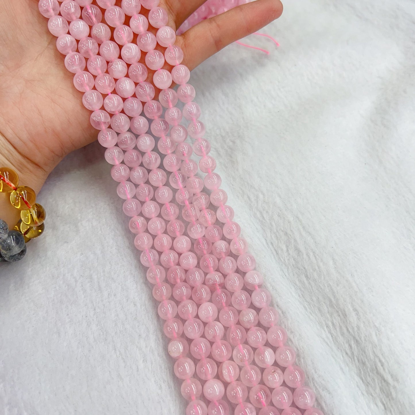 8Mm Natural Rose Quartz Bead Strands From Madagascar | Diy Jewelry Project – Perfect For Bracelets, Necklaces And Crafts
