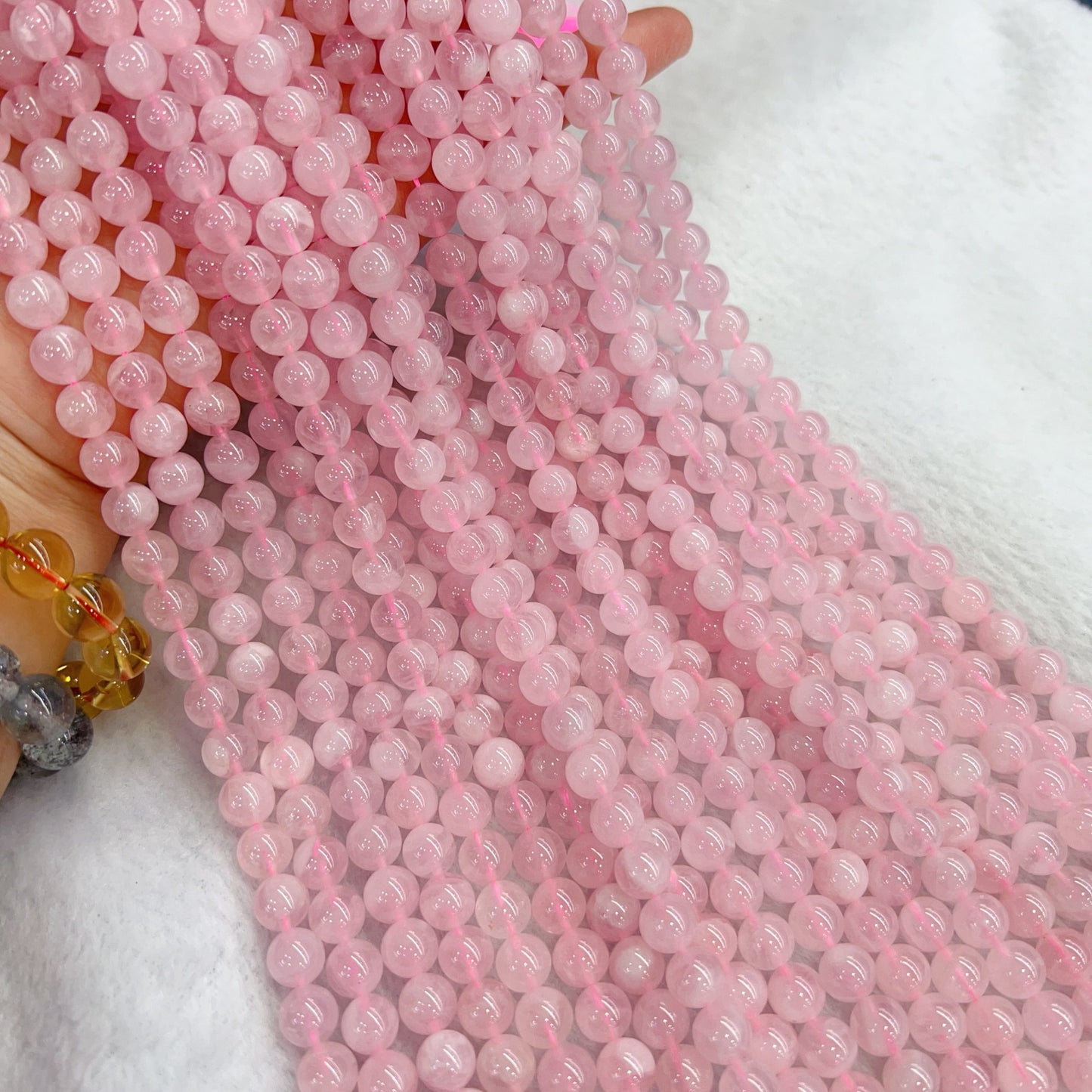 8Mm Natural Rose Quartz Bead Strands From Madagascar | Diy Jewelry Project – Perfect For Bracelets, Necklaces And Crafts