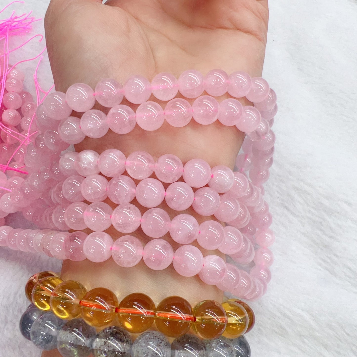 8Mm Natural Rose Quartz Bead Strands From Madagascar | Diy Jewelry Project – Perfect For Bracelets, Necklaces And Crafts