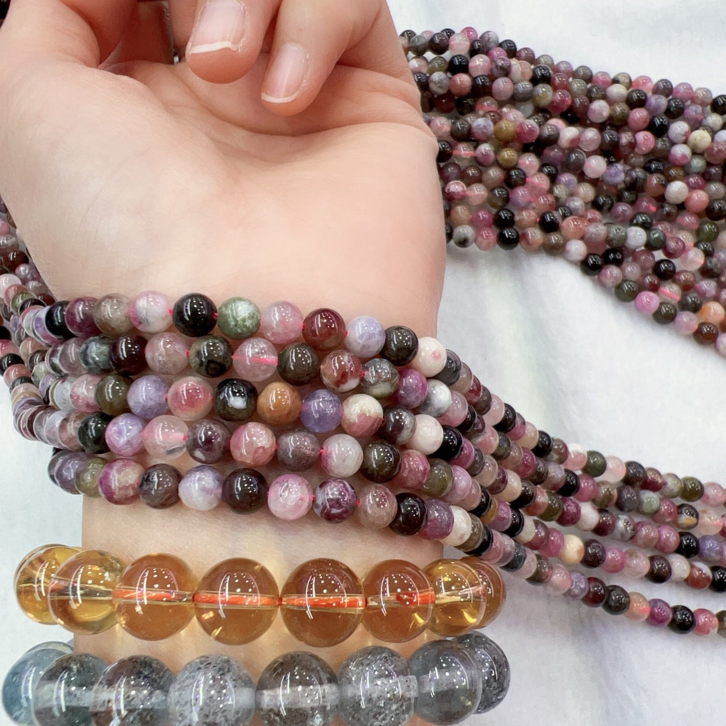 6Mm Natural Assorted Tourmaline Round Bead Strands | Ideal For Diy Jewelry Projects – Create Stunning Bracelets, Necklaces, And Crafts
