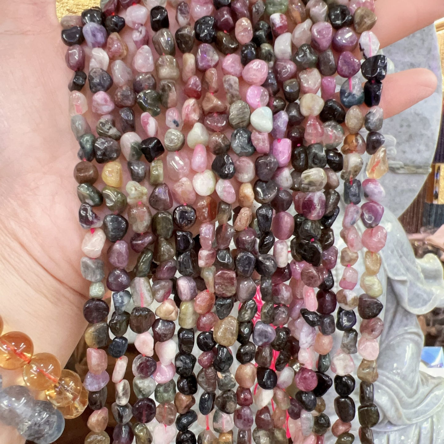 Irregular Shape Assorted Tourmaline Bead Strands | Diy Jewelry Project – Perfect For Bracelets, Necklaces And Crafts