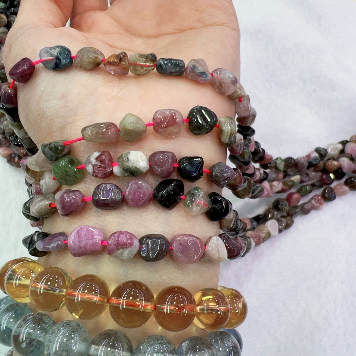 Irregular Shape Assorted Tourmaline Bead Strands | Diy Jewelry Project – Perfect For Bracelets, Necklaces And Crafts