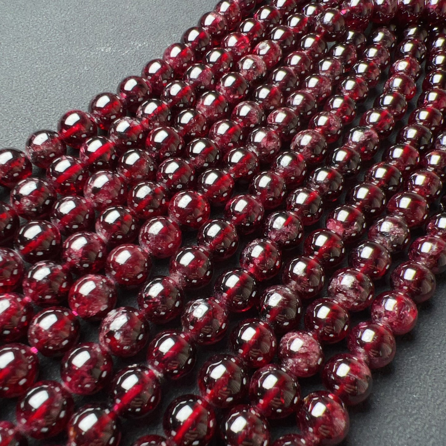 8 – 8.5Mm Natural Almandine Red Garnet Round Bead Strands For Diy Jewelry Project