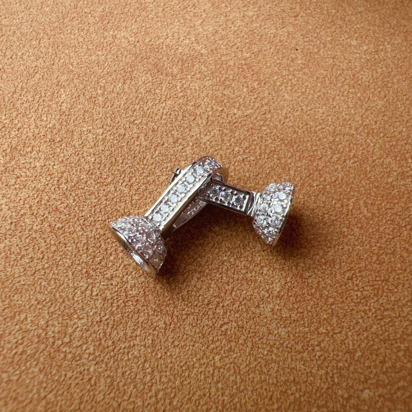 925 Sterling Silver Clip With Bail Clasp, 18K White Gold Plated, Zircon Pearl Clasp For Diy Jewelry Making