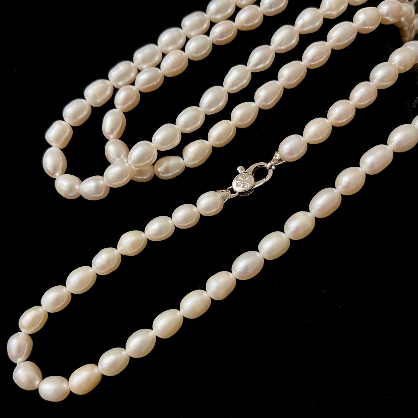 Timeless Classic Pearl Beaded Necklace | Best Luster Freshwater Pearl Natural Formed Beads With 925 Sterling Silver Clasp
