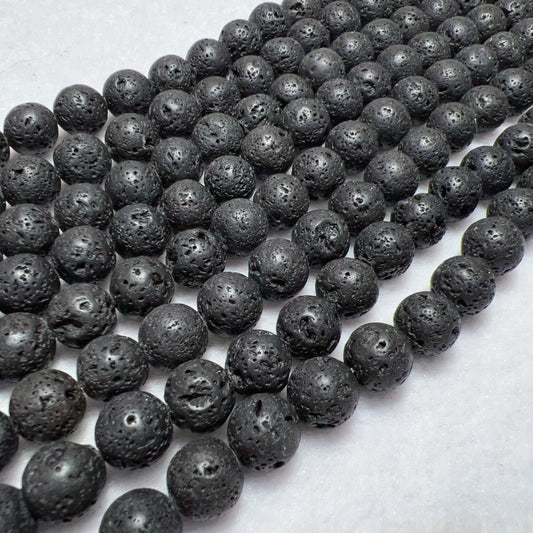 6Mm 8Mm 10Mm Natural Lava Rock Stone Volcanic Rock Round Bead Strands For Diy Jewelry Projects