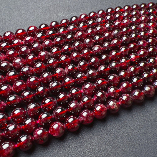 8 – 8.5Mm Natural Almandine Red Garnet Round Bead Strands For Diy Jewelry Project