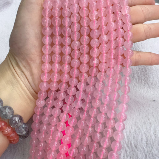 Best Quality In Strand 8Mm Natural Madagascar Rose Quartz Round Bead For Diy Jewelry Project